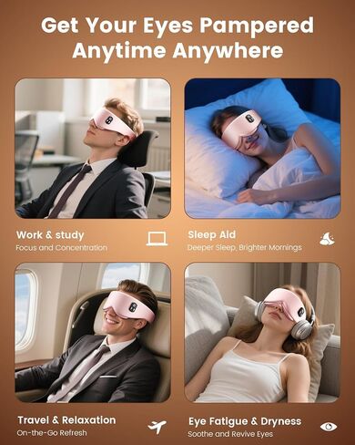 Heated Eye Mask - Cordless Eye Mask for Dry Eyes, FSA HSA Eligible, Eye Relief, Improved Sleep, Timed Shutdown, 4 Temperature, Washable Eye Heating Pad for Travel and with Replaceable Shell in Saudi Arabia