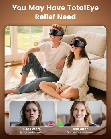 Heated Eye Mask - Cordless Eye Mask for Dry Eyes, FSA HSA Eligible, Eye Relief, Improved Sleep, Timed Shutdown, 4 Temperature, Washable Eye Heating Pad for Travel and with Replaceable Shell in Saudi Arabia