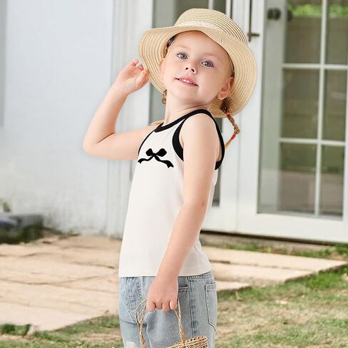الفتيات قمم دبابة لطيف preppy preppyless القوس القمصان القمصان طفل طفل الصغار المحصول الصيفي محصول الأطفال 3-8 سنوات in Kuwait