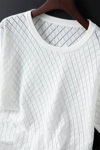 رجال O-العنق قصر الأكمام سترة pullover جوفاء خارج التنفس مريحة مريحة in Saudi Arabia