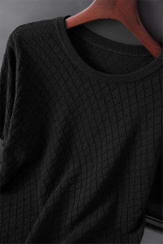 رجال O-العنق قصر الأكمام سترة pullover جوفاء خارج التنفس مريحة مريحة in Saudi Arabia