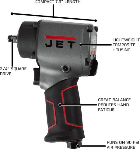 JET 1/2-Inch Aluminum Impact Wrench, 900 ft-lbs, 9000 RPM (Model JAT-104) in Saudi Arabia