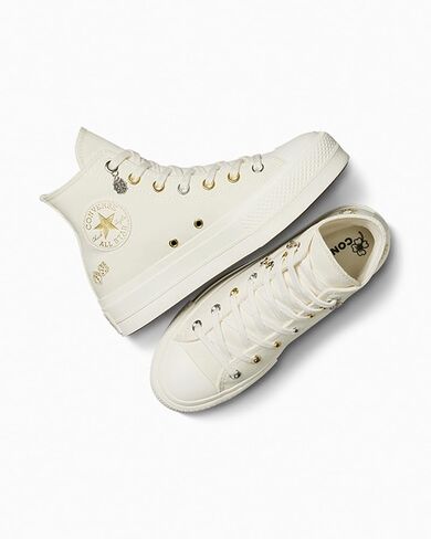 حذاء رياضي Chuck Taylor GemHigh Lift للنساء من Converse، Gemwhite، 7 in Saudi Arabia