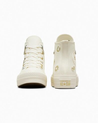 حذاء رياضي Chuck Taylor GemHigh Lift للنساء من Converse، Gemwhite، 7 in Saudi Arabia