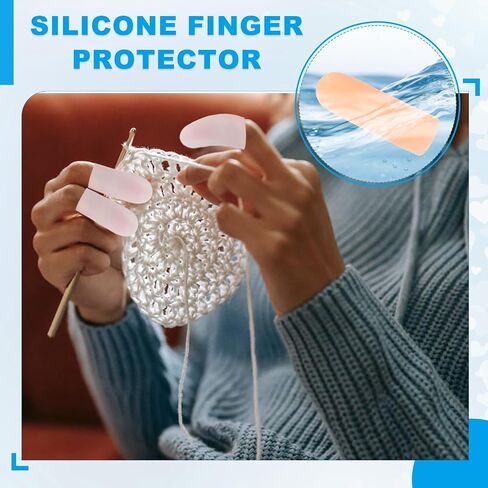 PATIKIL Gel Finger Cots 1.6"x0.79", 20 Pcs Silicone Finger Protector Support Finger Sleeve Cushions Thumb Protector Covers Fingertip Caps Gloves for Finger Cracking, Beige in Saudi Arabia