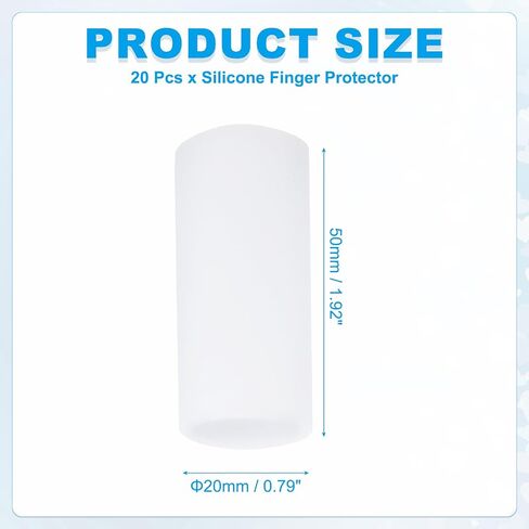 Patikil Gel Finger Cots 1.8 "x0.67" ، 20 PCS Silicone Protector Protector Super in Saudi Arabia