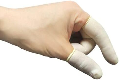 antistatic ، esd إصبع السرير ، خالي من المسحوق ، مطاط مطاط طبيعي ، مدلفن ، سطح عادي ، عاج ، xl in Kuwait