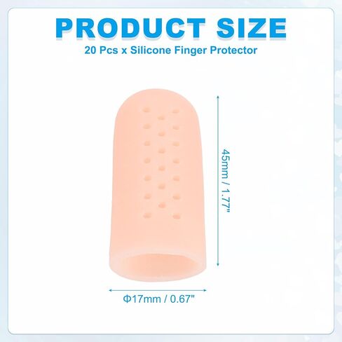 Patikil Gel Finger Cots 2 "x0.79" ، 20 pcs دعم واقي الإصبع السيليكون مع وسائد الأكمام ذات الثقب القابل للتنفس يغطي حامي الإبهام قفازات الأصابع. in Saudi Arabia