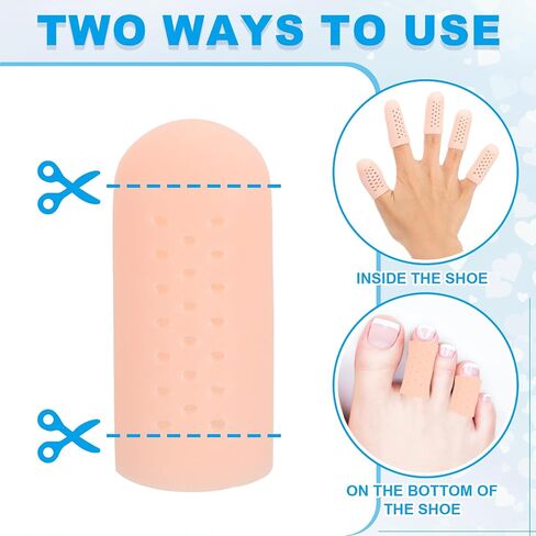 Patikil Gel Finger Cots 2 "x0.79" ، 20 pcs دعم واقي الإصبع السيليكون مع وسائد الأكمام ذات الثقب القابل للتنفس يغطي حامي الإبهام قفازات الأصابع. in Saudi Arabia