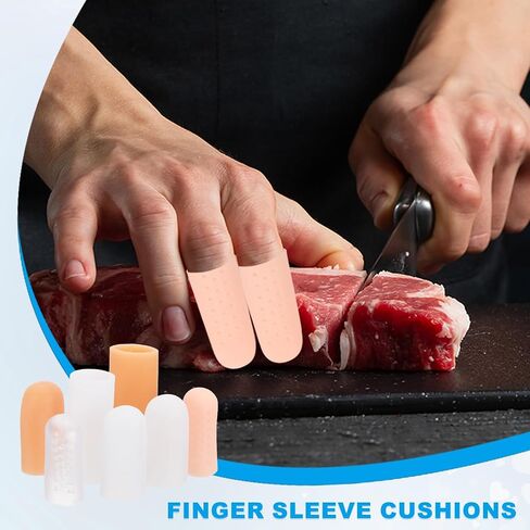 Patikil Gel Finger Cots 2 "x0.79" ، 20 pcs دعم واقي الإصبع السيليكون مع وسائد الأكمام ذات الثقب القابل للتنفس يغطي حامي الإبهام قفازات الأصابع. in Saudi Arabia