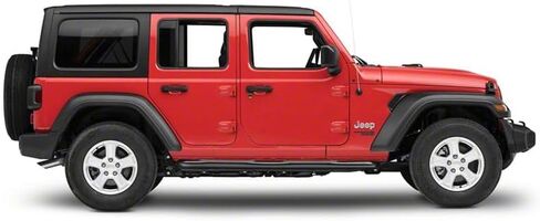 Redrock 4x4 3-Inch Round Curved Side Step Bars; Textured Black Compatible with 18-22 Jeep Wrangler JL 4-Door in Saudi Arabia