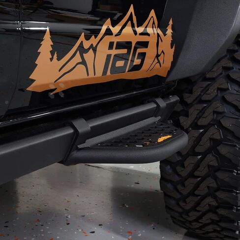 IAG V2 EZ-Step for Ford Bronco 2021+ w/rockrails (4 Door, White Logo Plate, 2 Pair) (Does not fit Raptor or Sport) in Saudi Arabia