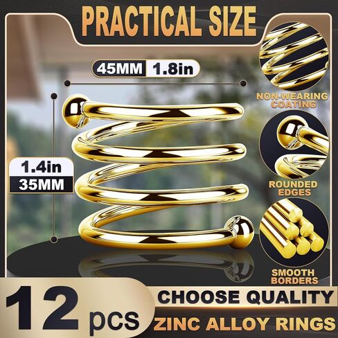 حلقات مناديل من الفولاذ المقاوم للصدأ، حوامل حلقات مناديل معدنية، حامل Yimerlen، أبازيم منديل لعشاء العائلة، الزفاف، الحفلات (أعط بطاقات شكر الاسم) حلزوني فضي 12 قطعة in Kuwait