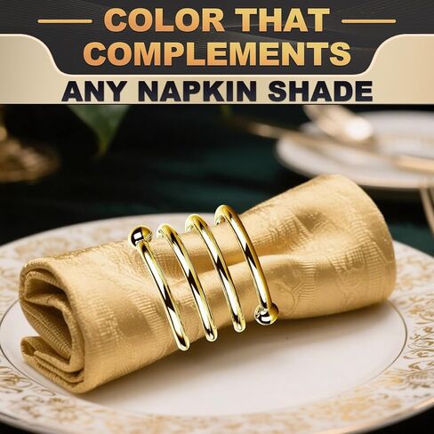 حلقات مناديل من الفولاذ المقاوم للصدأ، حوامل حلقات مناديل معدنية، حامل Yimerlen، أبازيم منديل لعشاء العائلة، الزفاف، الحفلات (أعط بطاقات شكر الاسم) حلزوني فضي 12 قطعة in Kuwait