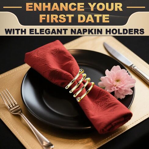 حلقات مناديل من الفولاذ المقاوم للصدأ، حوامل حلقات مناديل معدنية، حامل Yimerlen، أبازيم منديل لعشاء العائلة، الزفاف، الحفلات (أعط بطاقات شكر الاسم) حلزوني فضي 12 قطعة in Kuwait