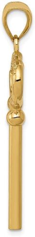 Solid 14K Yellow Gold 3-D Key Key To My Heart Pendant in Saudi Arabia
