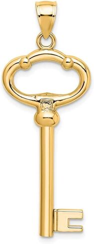 Solid 14K Yellow Gold 3-D Key Key To My Heart Pendant in Saudi Arabia