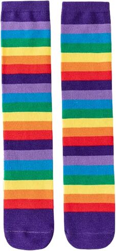 DXTON Girls Rainbow Knee High Socks: Kids Crazy Cotton Long Socks 3-12 years, Novelty Dancing Fun Gift in Saudi Arabia