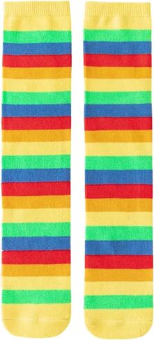 DXTON Girls Rainbow Knee High Socks: Kids Crazy Cotton Long Socks 3-12 years, Novelty Dancing Fun Gift in Saudi Arabia