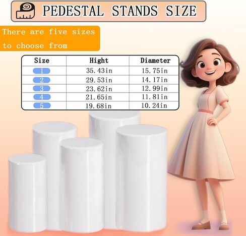 cylinder stands for party for Wedding & Birthday Decor – cylinder pedestal stand,display pedestal stands, Elegant Event Display Stand, Versatile Decorative Pillar (3piece) in Saudi Arabia