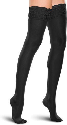 Therafirm Women's Lace-Top High Stockings-15-20mmhg نايلون ضغوط خفيفة in Kuwait