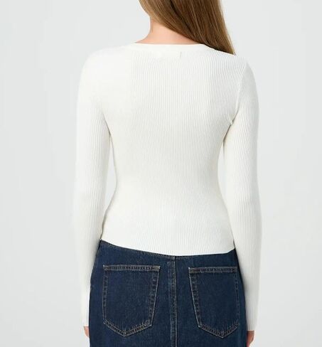 Cioatin Women Long Sleeve Button Up Ribbed Knit Crop Cardigan Y2K Slim Fit Round Neck Sweater Tshirt Fall Going Out Tops in Saudi Arabia