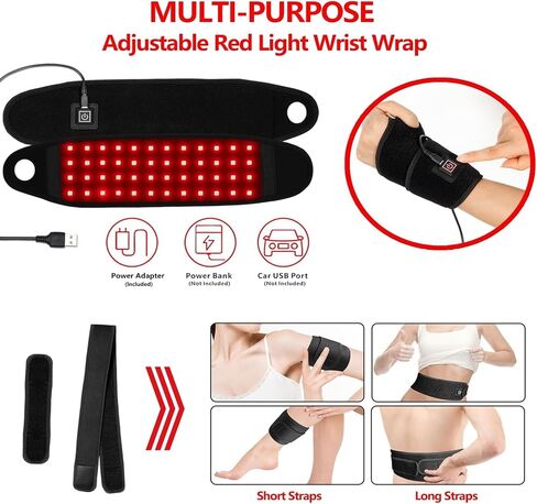 Red Light Therapy for Hands, Near Infrared Light Therapy Belt Portable Wearable Neck Chin Firming V Face Lifting Wrap, 660nm 850nm Infrared Light for Hands Wrist Pain Relief in Kuwait