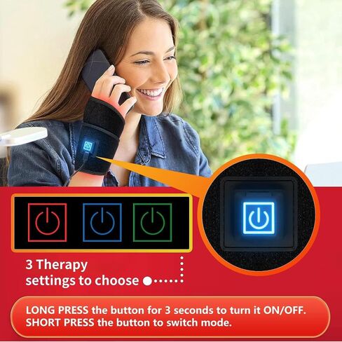 Red Light Therapy for Hands, Near Infrared Light Therapy Belt Portable Wearable Neck Chin Firming V Face Lifting Wrap, 660nm 850nm Infrared Light for Hands Wrist Pain Relief in Kuwait