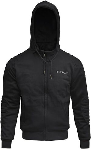 Hoodie Hoodie Mens أسود قابلة للفصل قابلة للفصل ركوب الخيل قميص من النوع الثقيل Kevlar مبطنة بالدراجة الواقية in Saudi Arabia