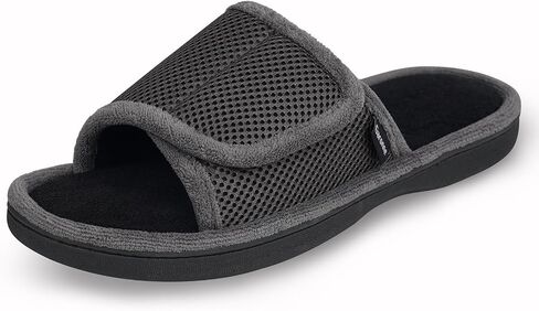 Men's Adjustable Wrap Open-toe Slippers with Memory Foam, Summer House Shoes for Men in Saudi Arabia
