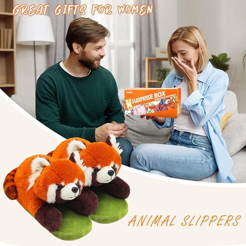 Funny Animal Slippers for Women, Cartoon Cute Fluffy Animal Slippers Cotton Soft Memory Foam Indoor Slippers,Birthday Gifts for Women in Saudi Arabia