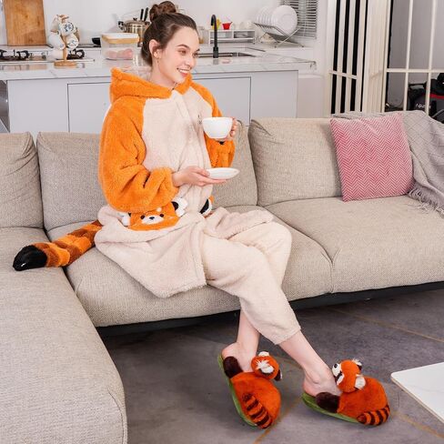 Funny Animal Slippers for Women, Cartoon Cute Fluffy Animal Slippers Cotton Soft Memory Foam Indoor Slippers,Birthday Gifts for Women in Saudi Arabia