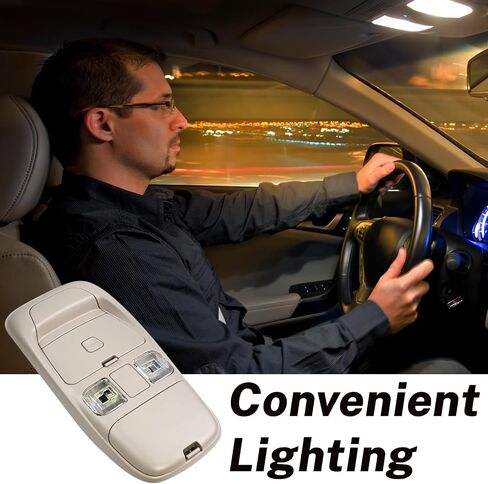 Overhead Console Dome Light Assembly Compatible with Dodge Ram 1500 2500 1999-2001 Front LED Overhead Console Storage Replace 55350657 SN96TL2AA (Beige) in Saudi Arabia