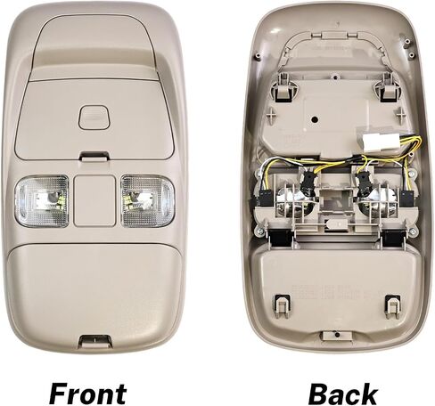Overhead Console Dome Light Assembly Compatible with Dodge Ram 1500 2500 1999-2001 Front LED Overhead Console Storage Replace 55350657 SN96TL2AA (Beige) in Saudi Arabia