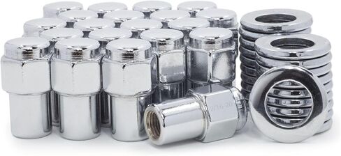 LUG NUTS 7 لـ Corvette 1957-1982 لـ Impala 1958-1970 1977-1984 Chrome Flat Top 75 Shank/Washers in Saudi Arabia