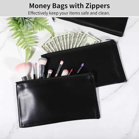 18 Pcs Waterproof Pu Leather Money Bags With Zippers, 11.2×6.3 Deposit Pouches For Bank, Travel, And Daily Use in Saudi Arabia