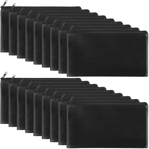 18 Pcs Waterproof Pu Leather Money Bags With Zippers, 11.2×6.3 Deposit Pouches For Bank, Travel, And Daily Use in Saudi Arabia