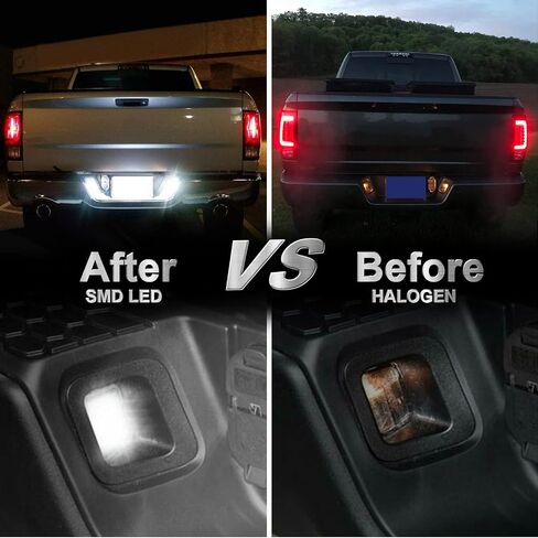 LED License Plate Light Tag Lights Compatible with 2003-2018 RAM 1500 2500 3500 Pickup Truck,Clear Lens,C Style Red LEDs,Rear Tag Lamp Replacement,2 PCS in Saudi Arabia