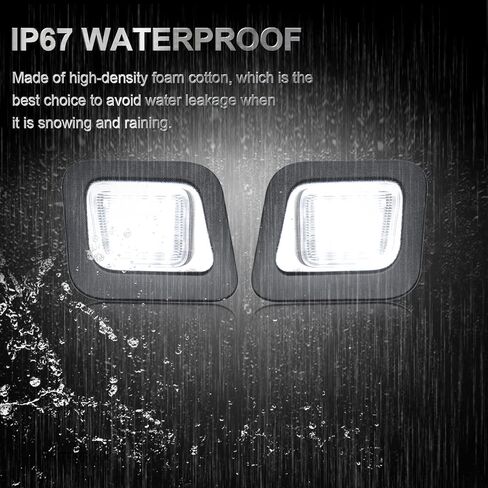 LED License Plate Light Tag Lights Compatible with 2003-2018 RAM 1500 2500 3500 Pickup Truck,Clear Lens,C Style Red LEDs,Rear Tag Lamp Replacement,2 PCS in Saudi Arabia