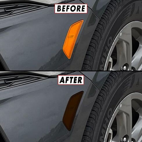 SlickMod PreCut Vinyl Smoke Tint for 2021-2022 Kia K5 Sidemarker (3. Front Sidemarker, 20 Dark Smoke) in Kuwait