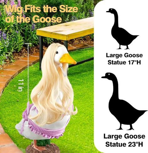 3pcs porch goose شعر مستعار ، شرفة أوزة ملابس DIY مع الرباط المرن ، وملحقات Goose الشرفة لحدائق الحديقة وعيد الميلاد ، عيد الفصح ، عيد الهالوين ، والعطلات المختلفة （الشعر الطويل） in Kuwait