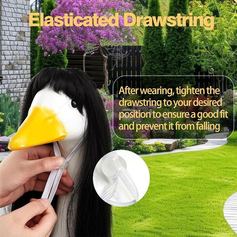3pcs porch goose شعر مستعار ، شرفة أوزة ملابس DIY مع الرباط المرن ، وملحقات Goose الشرفة لحدائق الحديقة وعيد الميلاد ، عيد الفصح ، عيد الهالوين ، والعطلات المختلفة （الشعر الطويل） in Kuwait