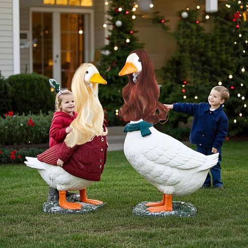 3pcs porch goose شعر مستعار ، شرفة أوزة ملابس DIY مع الرباط المرن ، وملحقات Goose الشرفة لحدائق الحديقة وعيد الميلاد ، عيد الفصح ، عيد الهالوين ، والعطلات المختلفة （الشعر الطويل） in Kuwait