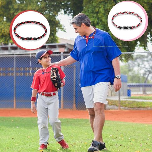 Junkin 3 Pieces Baseball Necklaces Three Braided Rope Tornado Necklaces Sports Titanium Necklace Baseball Rope Necklaces for Boys Men Player Softball Fans Sports (Elegant Style) in Saudi Arabia