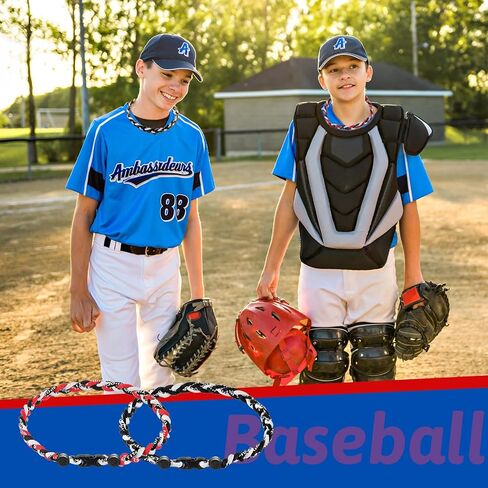Junkin 3 Pieces Baseball Necklaces Three Braided Rope Tornado Necklaces Sports Titanium Necklace Baseball Rope Necklaces for Boys Men Player Softball Fans Sports (Elegant Style) in Saudi Arabia