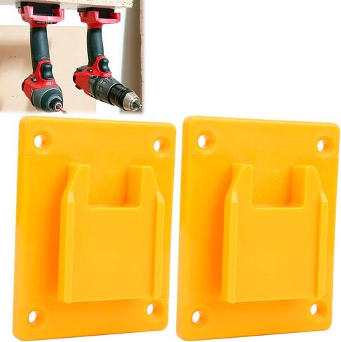 Tools Drill Mount Holder, 2Pcs Yellow Tool Mount Cordless Tools Drill Holder Wall Mount Wall Grinders Rack for M18 18v / 20V in Kuwait