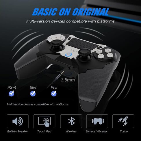 CTPOWER Wireless Controller for PS4/Slim/Pro/PS3 with Programming, Built-in Speaker/Enhanced Dual Vibration/6-Axis Motion Sensor Function in Saudi Arabia