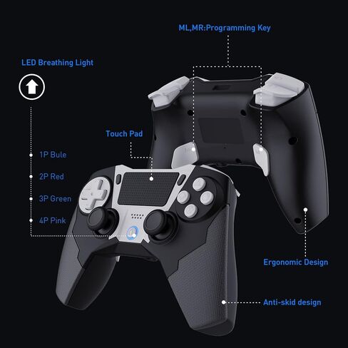 CTPOWER Wireless Controller for PS4/Slim/Pro/PS3 with Programming, Built-in Speaker/Enhanced Dual Vibration/6-Axis Motion Sensor Function in Saudi Arabia