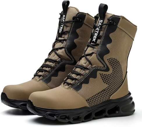 Steel Toe Boots For Men Indestructible Work Shoes Puncture Proof Lightweight Comfortable Industrial Slip On Safety Shoes All Seasons in Saudi Arabia