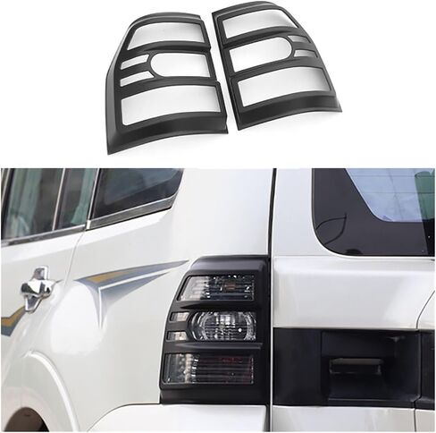 غطاء المصباح الخلفي الأسود غير اللامع متوافق مع Mitsubishi Pajero V93/V97 2007-2020 أجزاء خلفية تعديل خارجي (أسود لامع) in Kuwait
